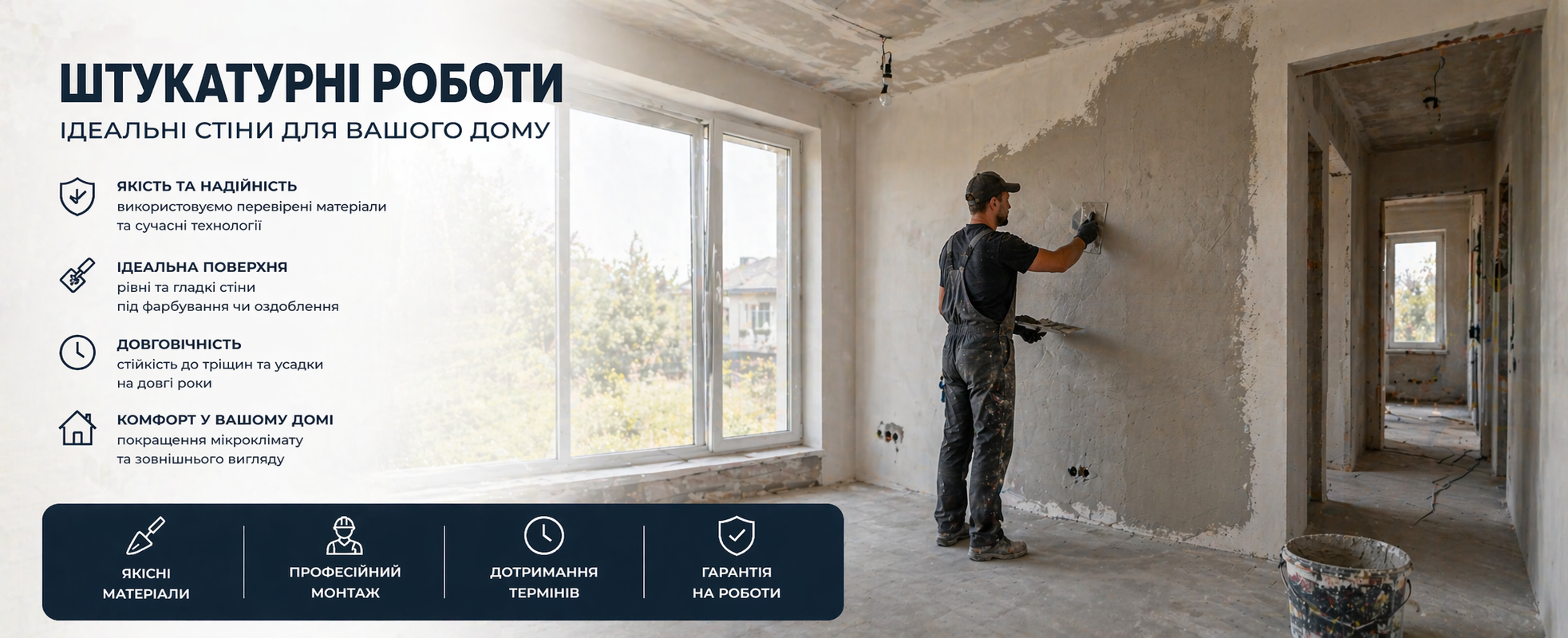 Штукатурні роботи під ключ в Івано-Франківську та області, штукатурка стін