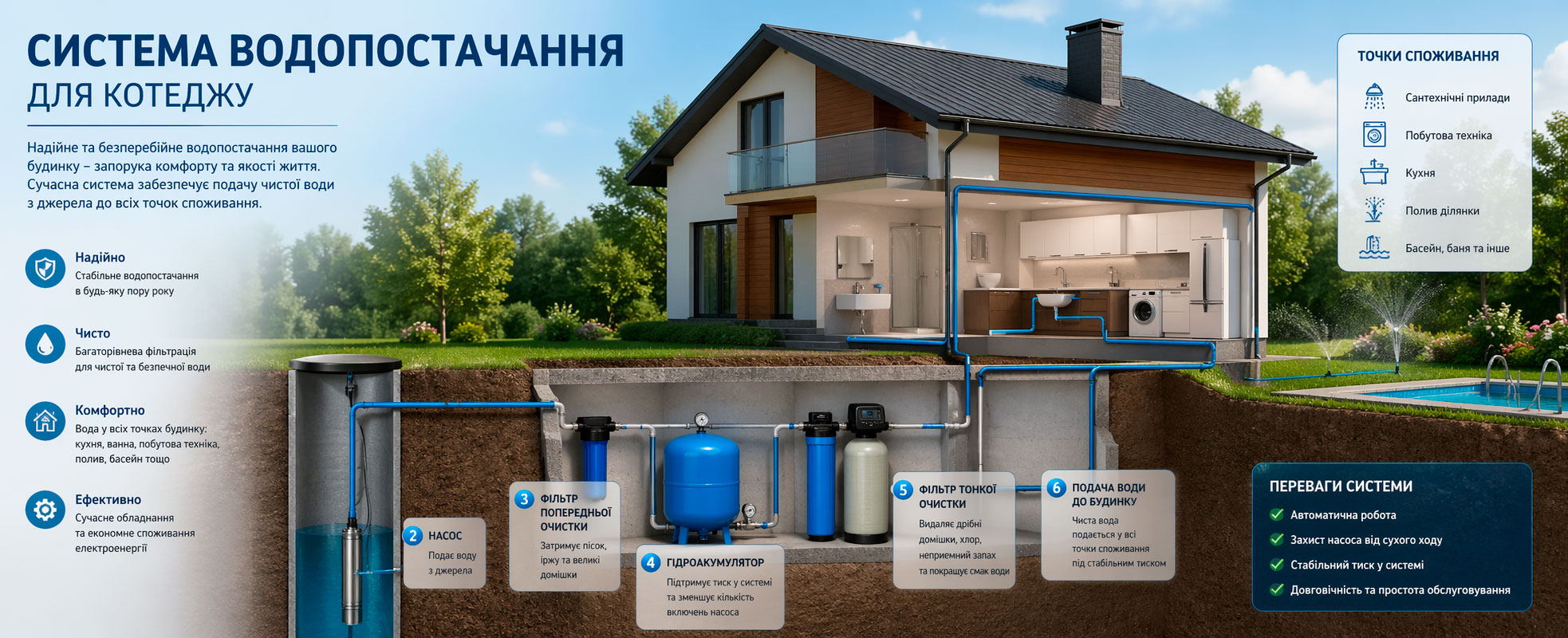 Монтаж системи водопостачання Івано-Франківськ під ключ