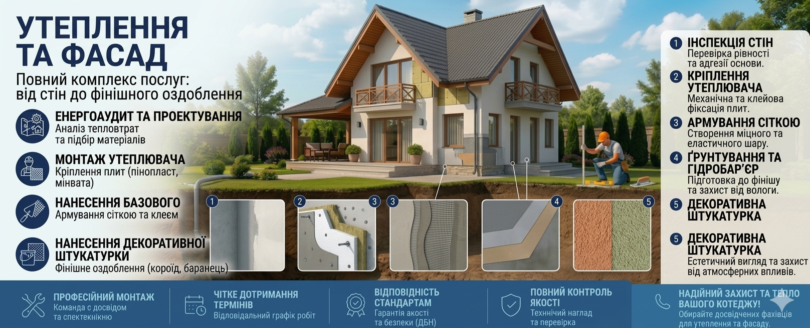 Утеплення фасадів в Івано-Франківську та області під ключ